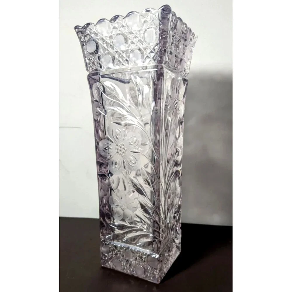 ABP Harvard  Daisy Design Glass Cyclinder Vase 15 Point Star Point Base 10